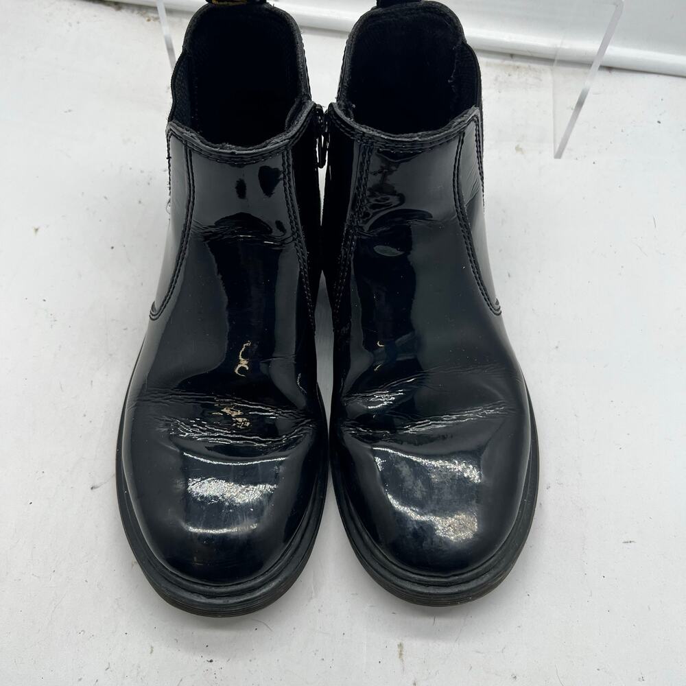 Dr. Martens Booties Boots Womens 5 Black Patent Chelsea Slip Resistant Ankle - Picture 3 of 9